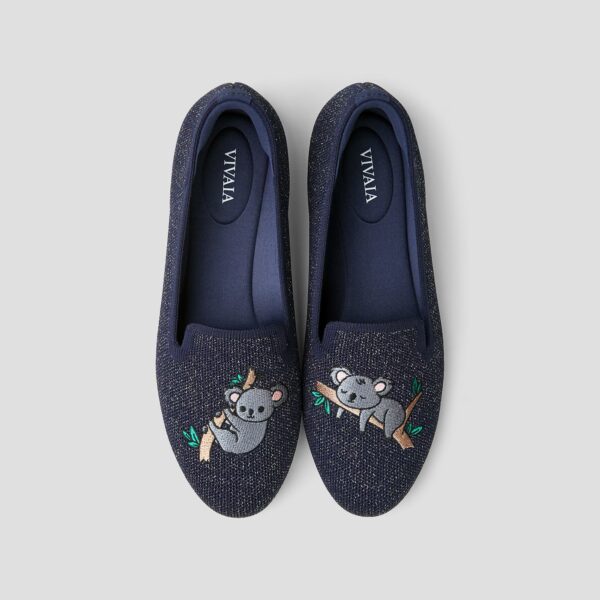 AUDREY 刺繡樂福鞋 (海軍藍無尾熊)