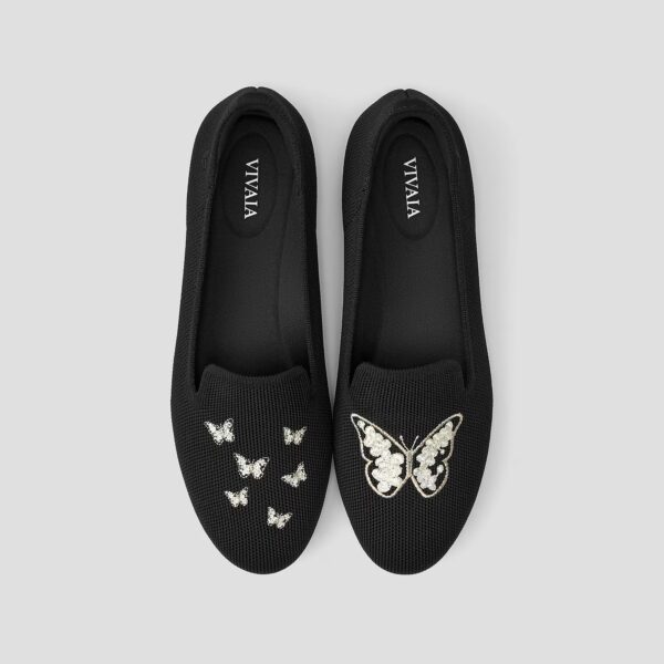 AUDREY 刺繡樂福鞋 (黑色蝴蝶)