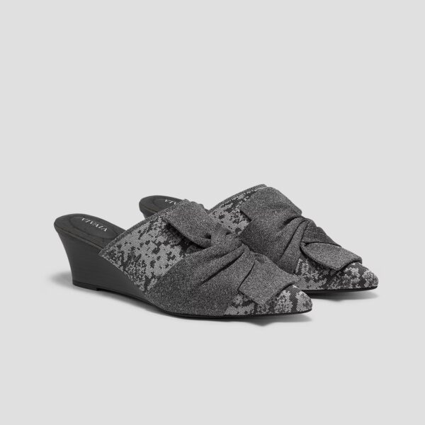 YAFFA WEDGE 尖頭楔型跟鞋 (深灰蟒蛇紋)