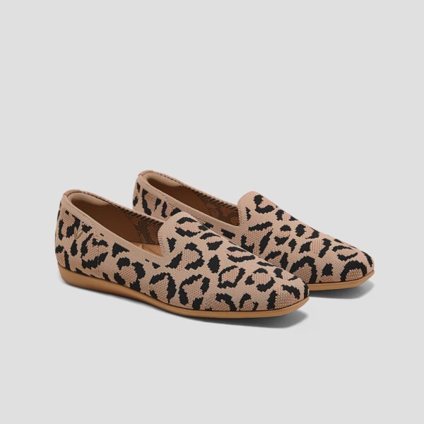 SAMANTHA WALKER 防潑水方頭樂福鞋 (深豹紋防潑水)